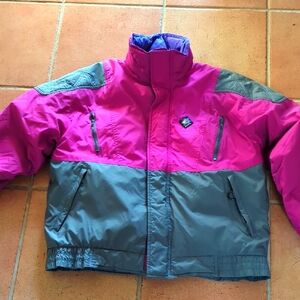 Pink and Gray Color Block mens Woolrich ski Jacket